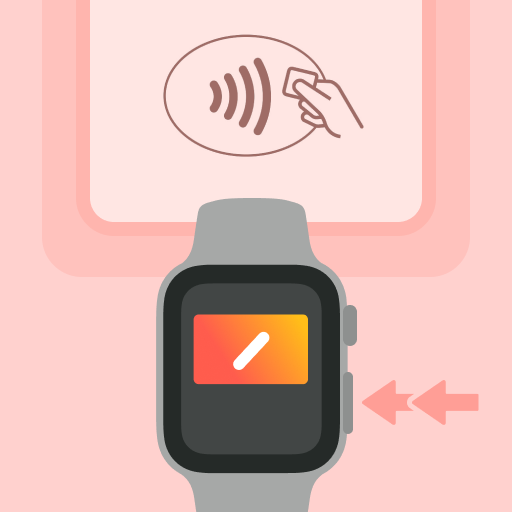 Apple WatchでApple Payを使って支払う様子