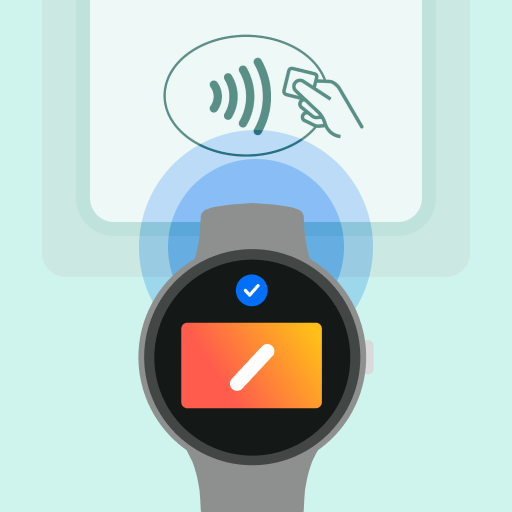 スマートウォッチでGoogle Payを使って支払う様子