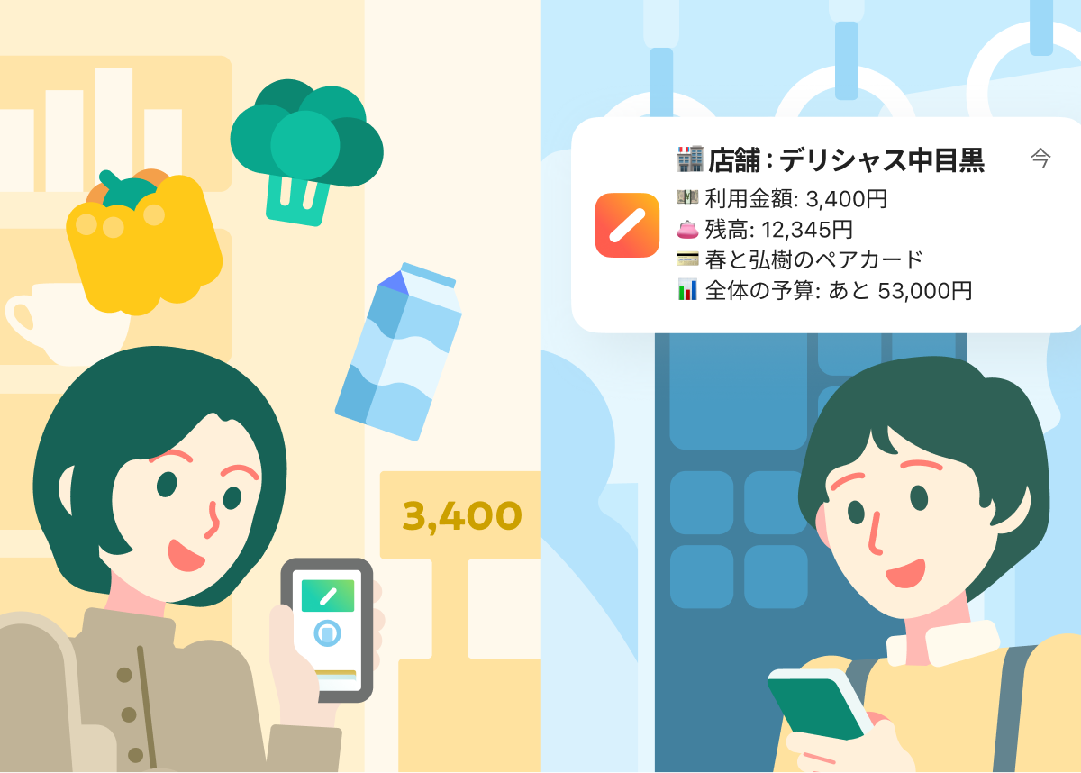 ワンバンクペアカードを利用するカップル